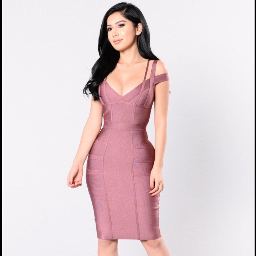Fashion Nova Mauve Lansa Bandage Dress